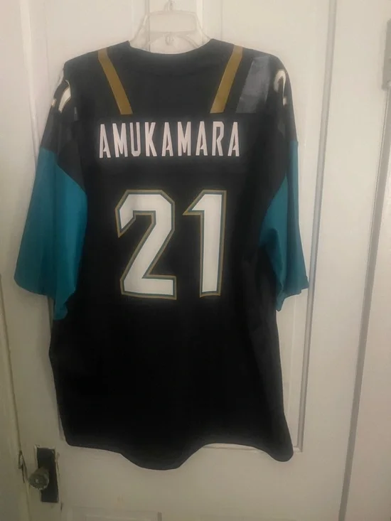 NFL Jacksonville Jaguars Black Teal #21 Football Jersey - Picture 3 of 3